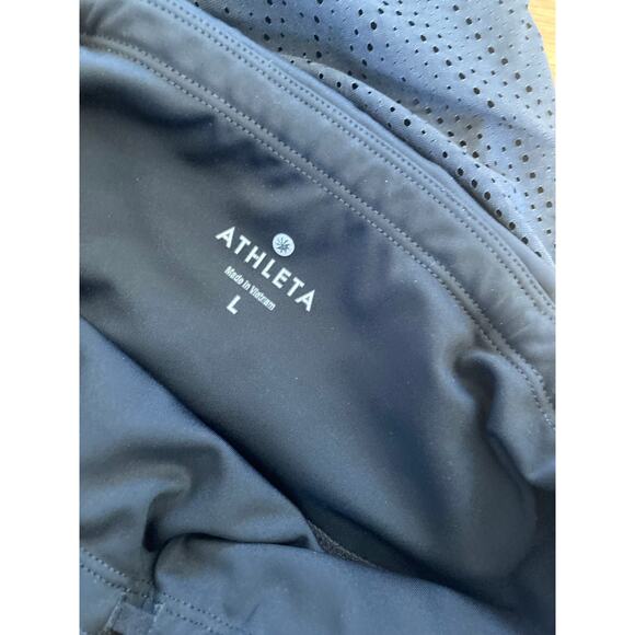 EUC Athleta High Rise Precision 7/8 Tight Leggings Black Mesh Cut Out L - Picture 7 of 13